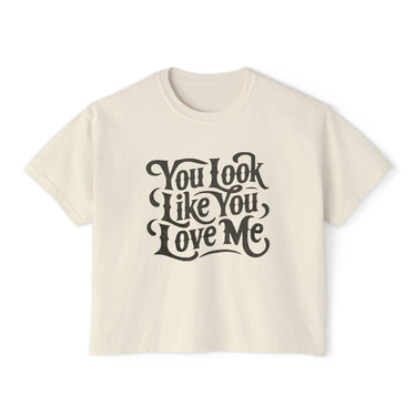 Ella You Look Like You Love Me Comfort Colors Boxy Cropped Tee - Sunlit Funlit Country Music Tees